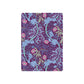 Floral patterned notebook with purple and blue design on a white background