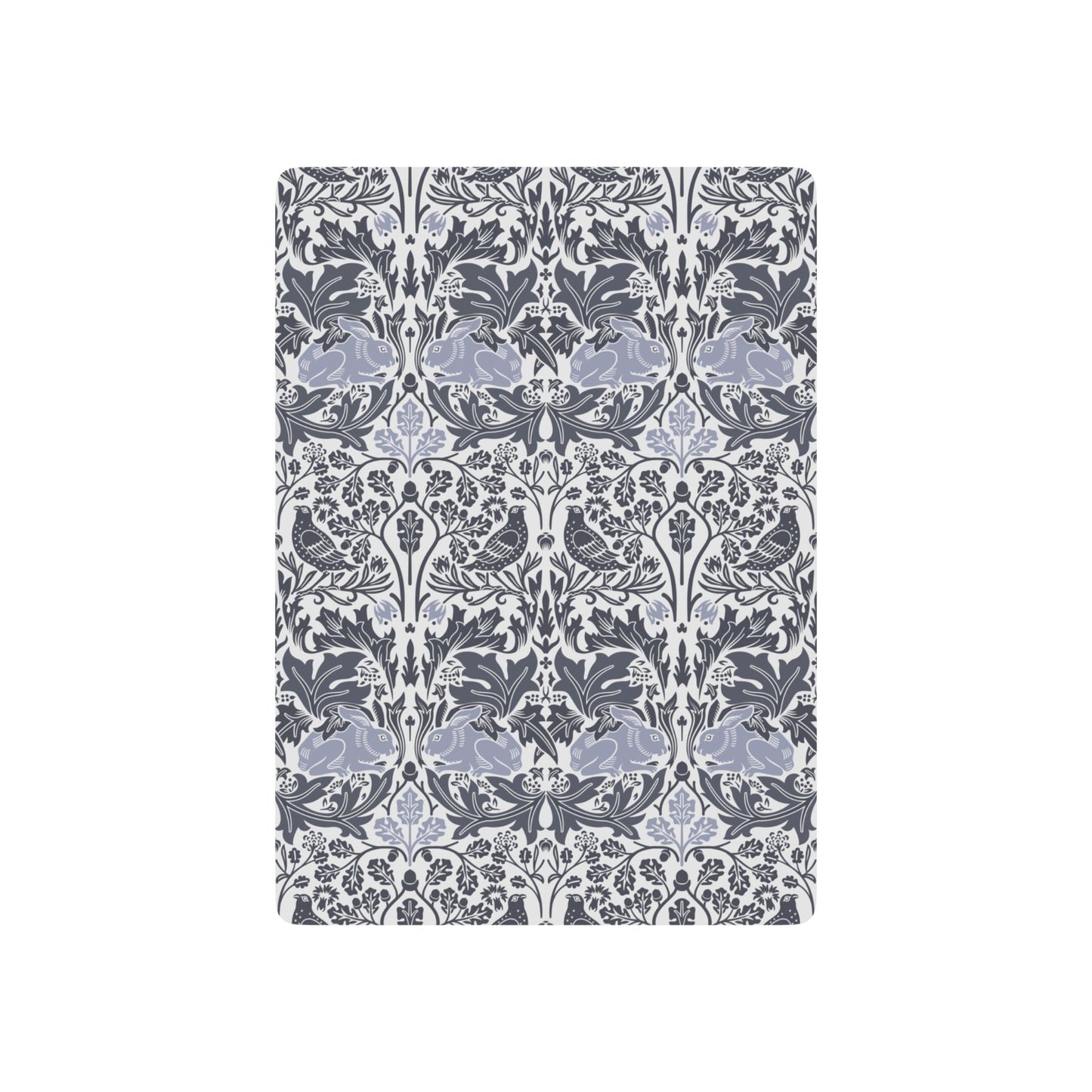 Decorative playing cards with a floral pattern on a white background
