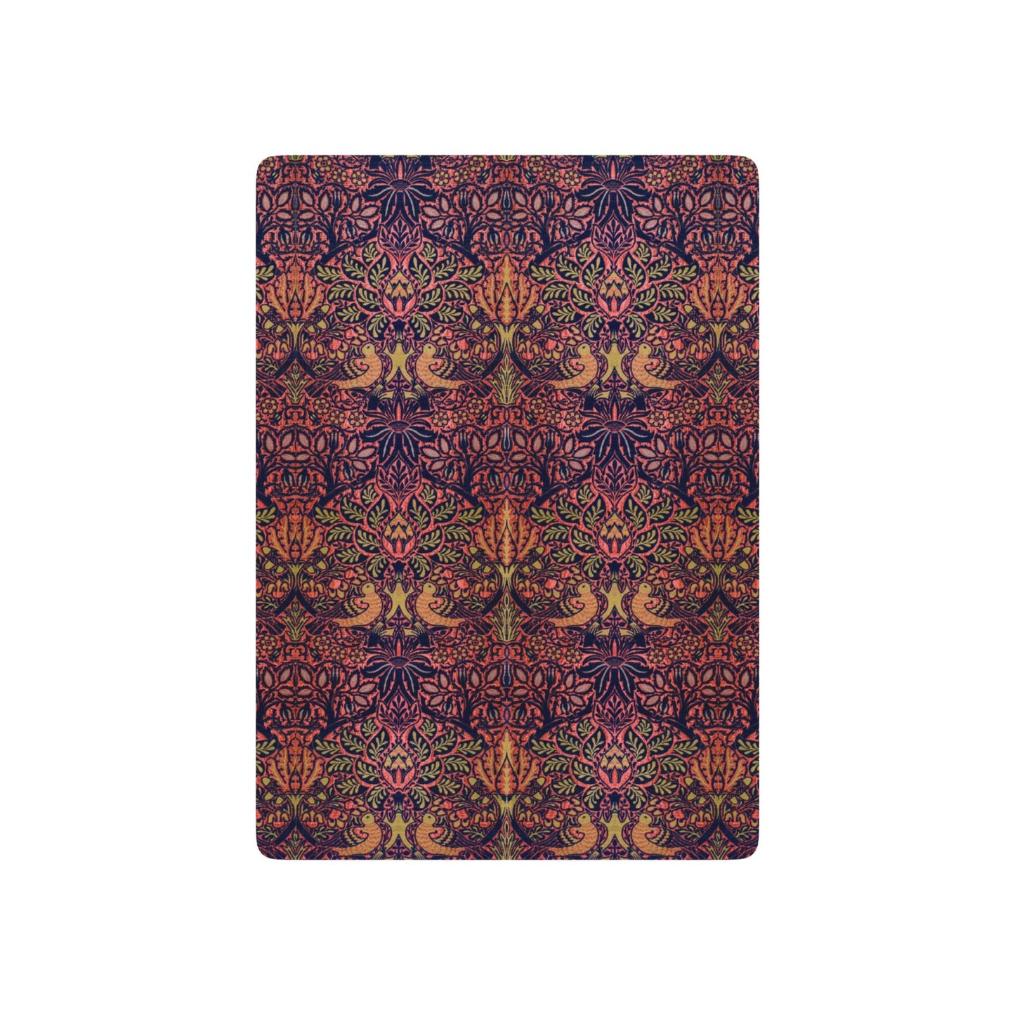 William Morris & Co playing cards in a floral pattern of purple, pink and orange colours
