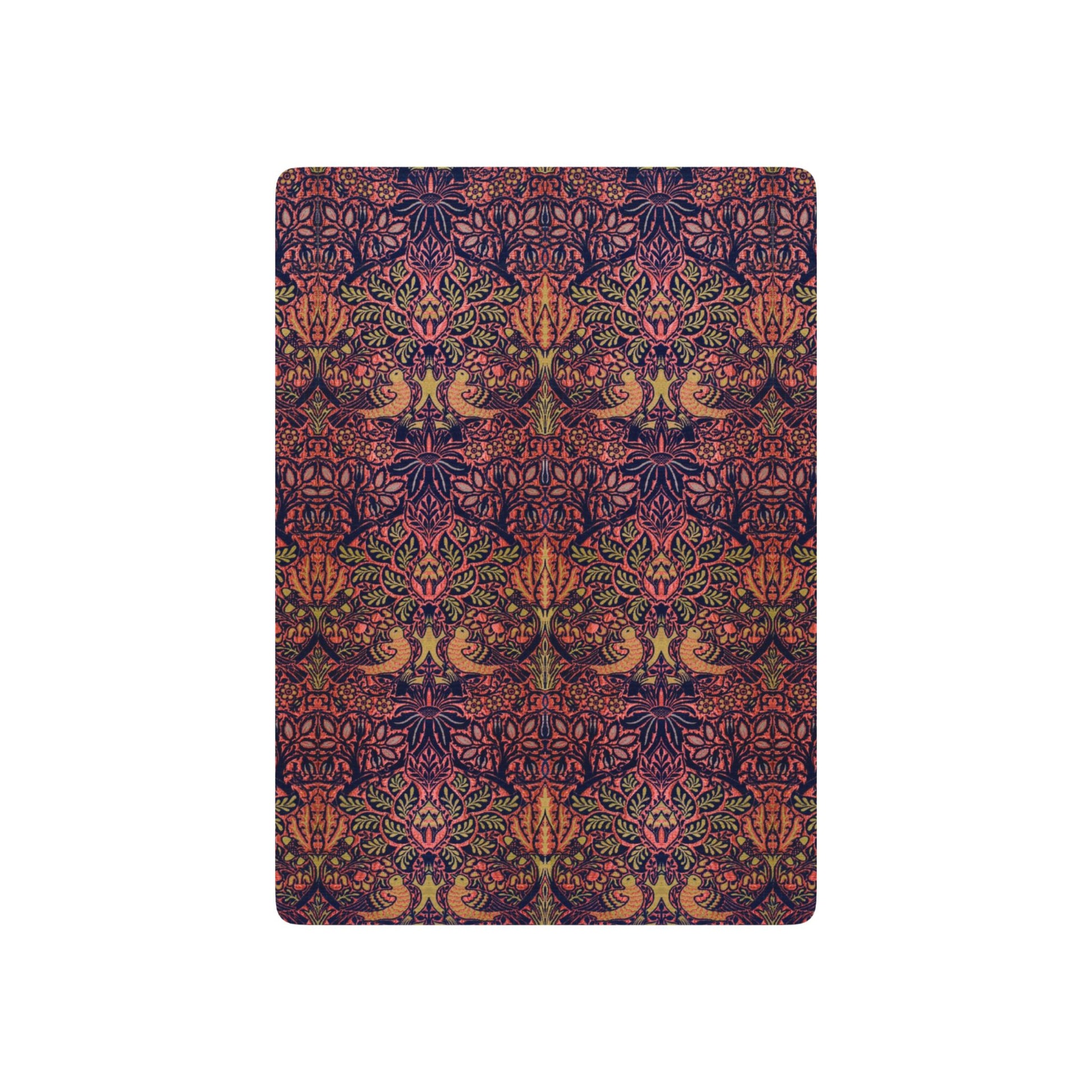 William Morris & Co playing cards in a floral pattern of purple, pink and orange colours