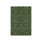 Rectangular green playing cards with a detailed pattern on a white background