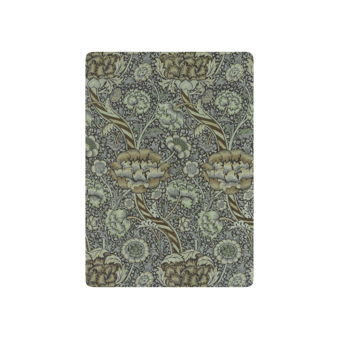 Floral patterned playing cards on a white background