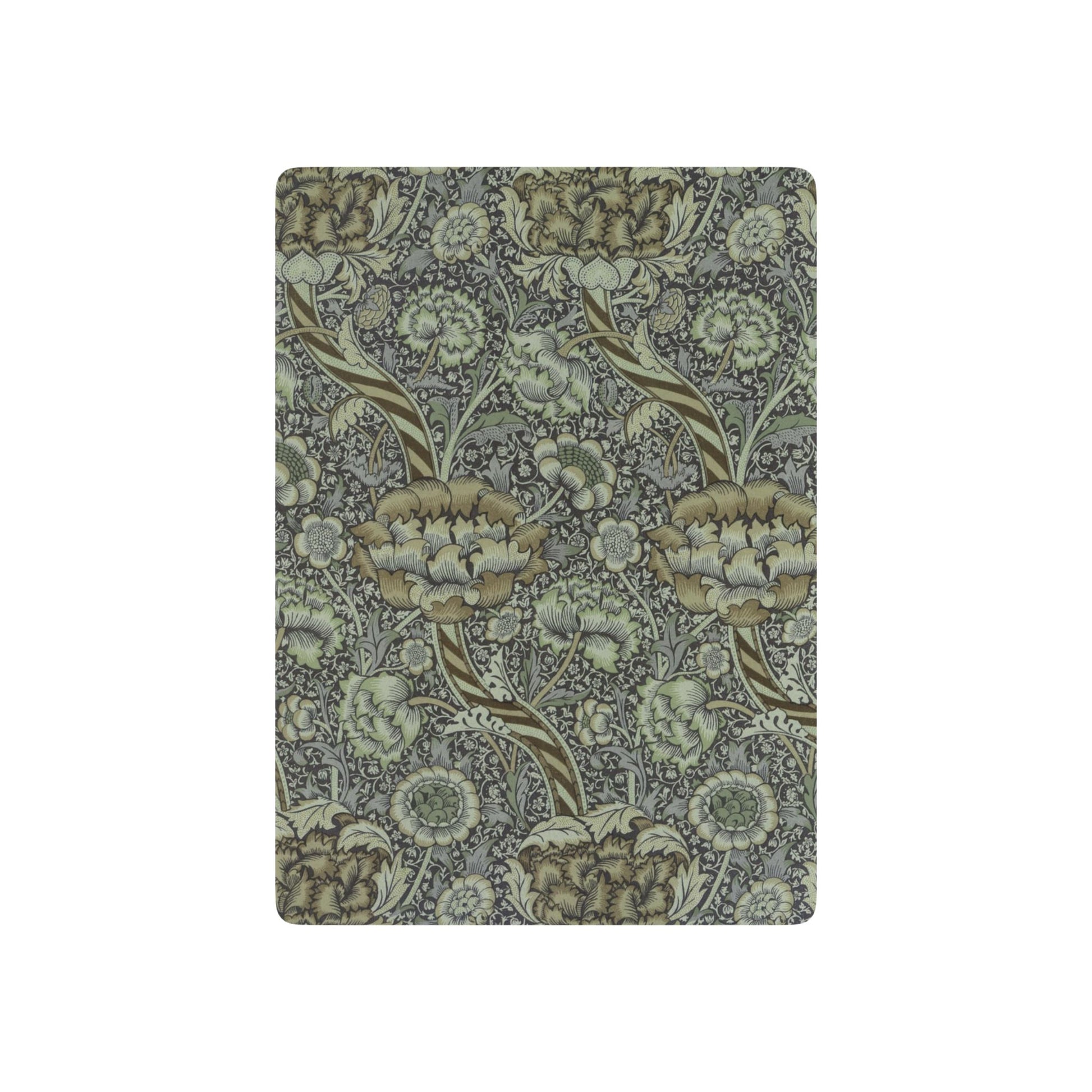 Floral patterned playing cards on a white background