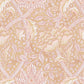 Decorative floral and leaf pattern in pink and beige on a beige background