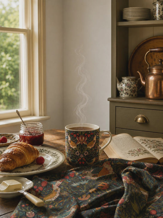 Monthly Subscription Tea Towel + Digital Art Print by William Morris - The Living Beautifully Club