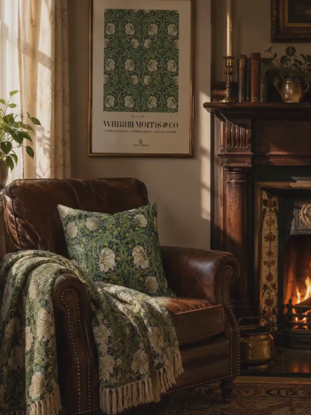 woven-cotton-blanket-william-morris-pimpernel-collection-green-15