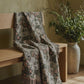 Woven Cotton Blanket inspired by William Morris - Golden Lily Collection (Midnight)