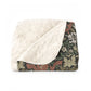 Sherpa Fleece Blanket created  by William Morris. & Co in a brown floral pattern called Compton Collection (Moor Cottage)