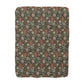 Sherpa Fleece Blanket created  by William Morris. & Co in a brown floral pattern called Compton Collection (Moor Cottage)