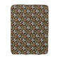 Textured brown and beige patterned blanket on a white background