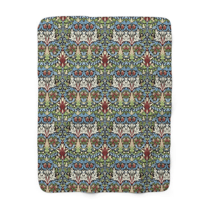 Patterned fabric swatch with intricate design on a white background from William Morris