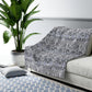 Sherpa Fleece Blanket inspired by William Morris & Co in a pattern called Brer Rabbit Collection (Grey)