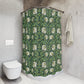 Bathroom with a floral-patterned shower curtain