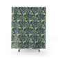 Shower curtain with floral pattern on a white background