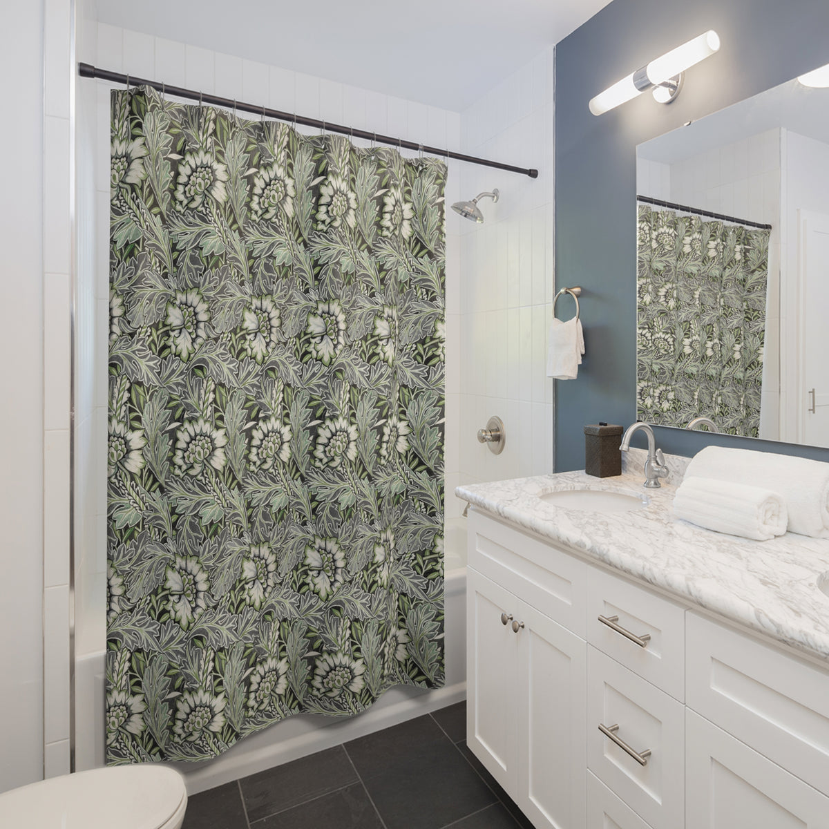 Shower Curtain inspired by William Morris - Anemone Collection (Mist)