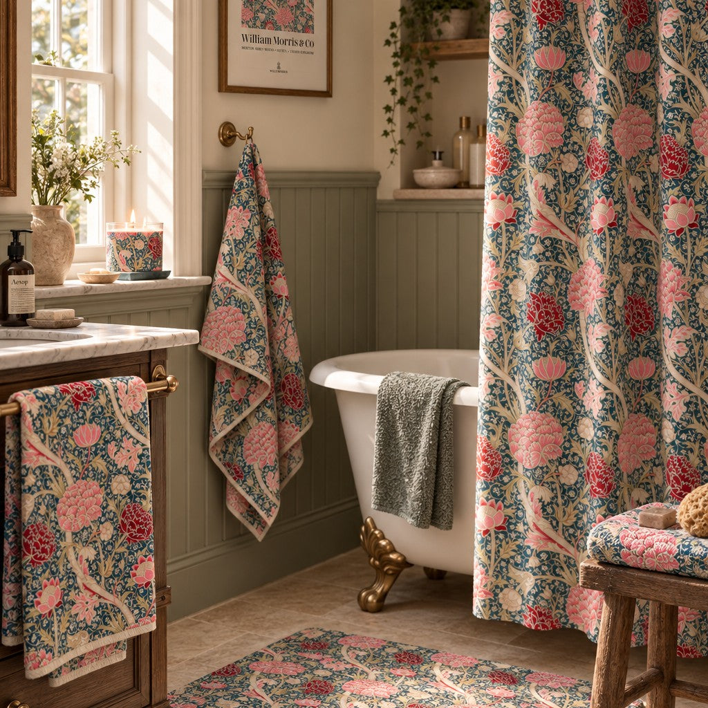 Shower Curtain inspired by William Morris - Cray Collection