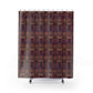 Patterned shower curtain on a white background