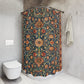 Decorative shower curtain with floral pattern in a bathroom setting
