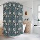 Shower curtain with floral pattern in a bathroom setting