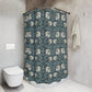 Shower curtain with floral pattern in a bathroom setting