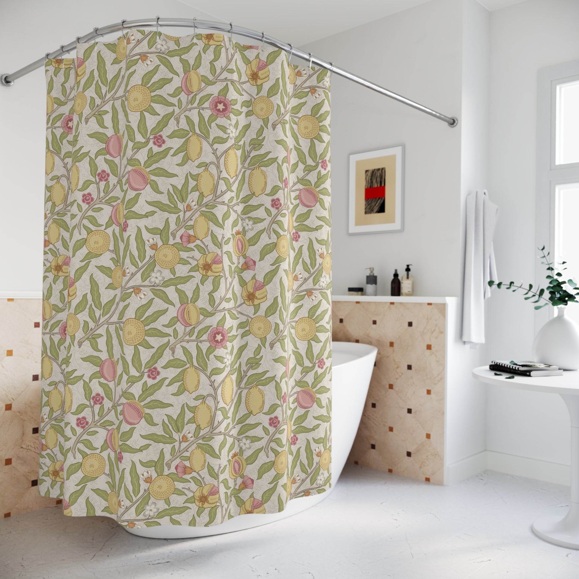 Shower Curtain inspired by William Morris - Four Fruits Collection (Sand)