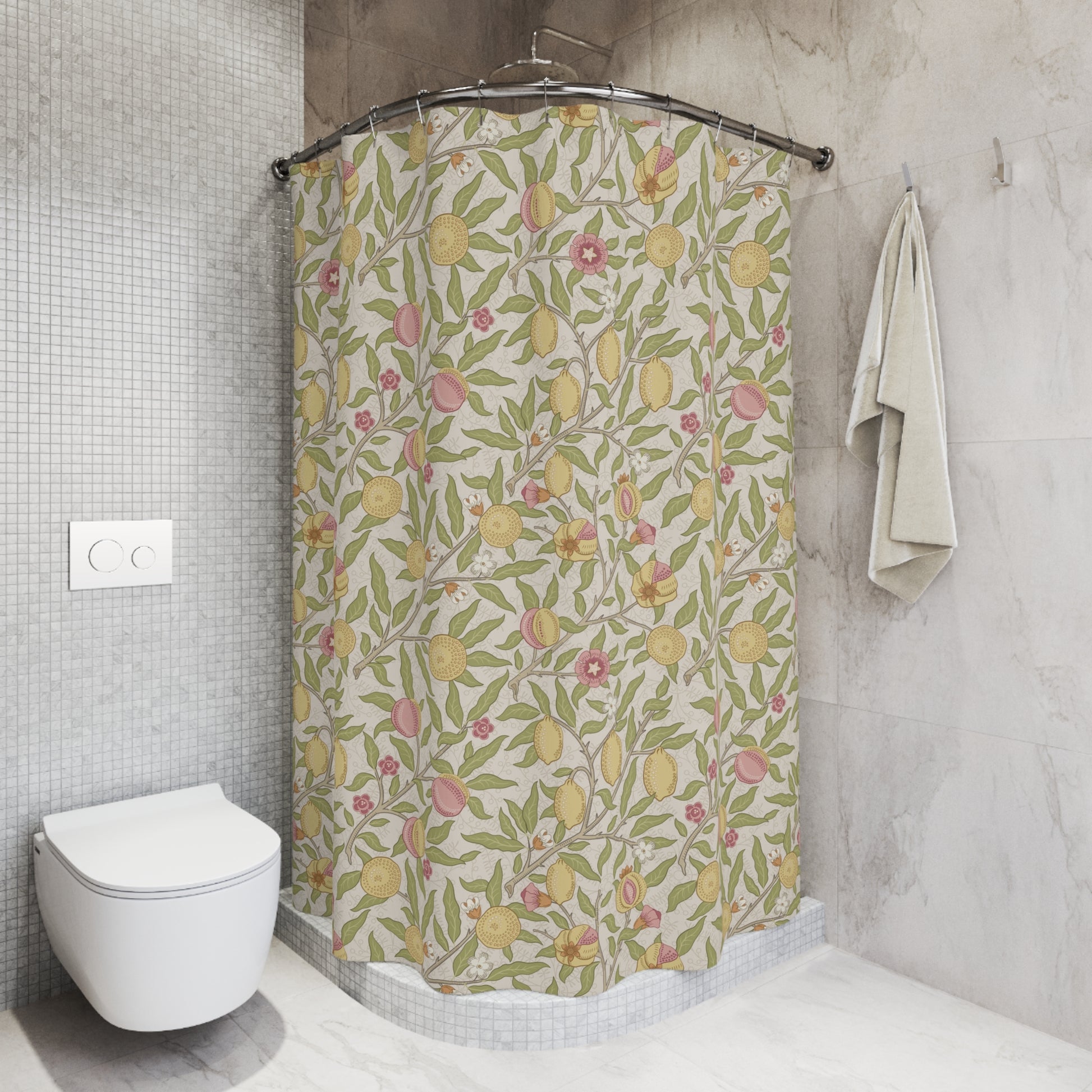 Shower Curtain inspired by William Morris - Four Fruits Collection (Sand)
