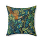 Faux Suede Cushion by William Morris  & Co called Pheasant and Squirrel Collection (Pheasant) - Blue
