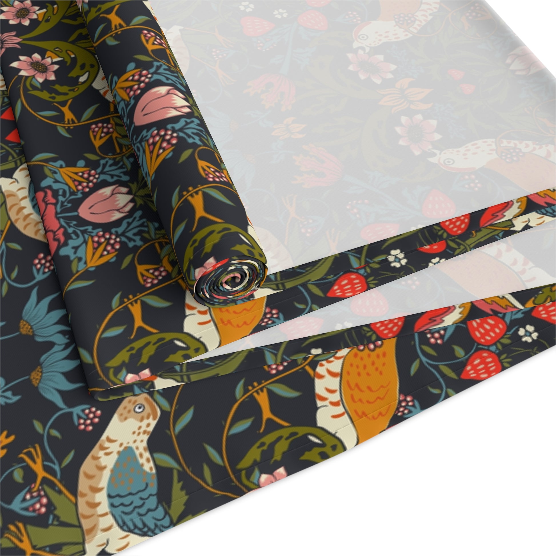 Roll of decorative wrapping paper with intricate designs.