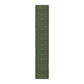 A green table runner with a floral William Morris & Co pattern displayed on a dining table.