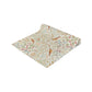 Floral and bird patterned fabric on a white background