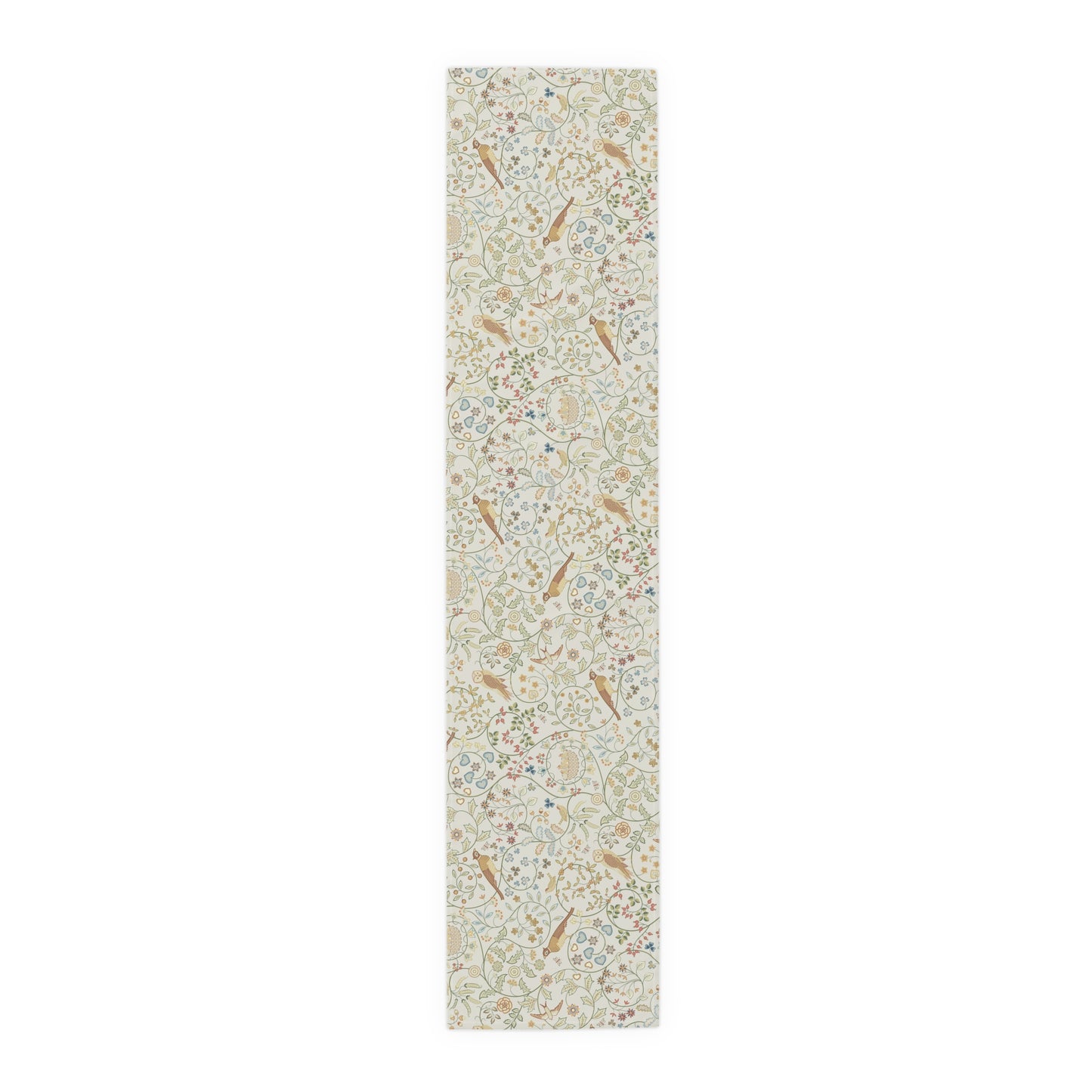 Floral patterned wallpaper strip on a white background