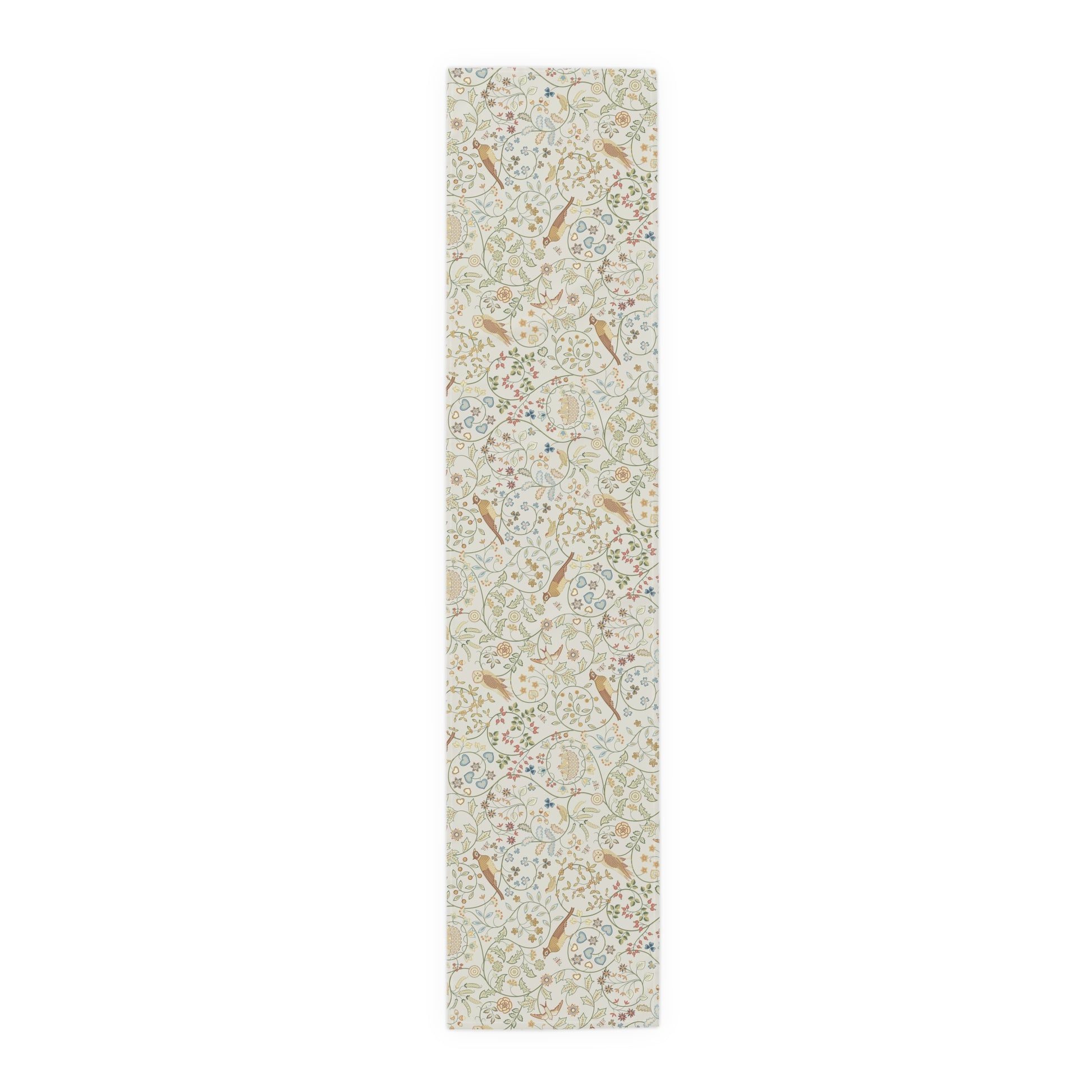 Floral patterned wallpaper strip on a white background