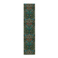 A floral patterned table runner inspired by William Morris, displayed on a dining table.