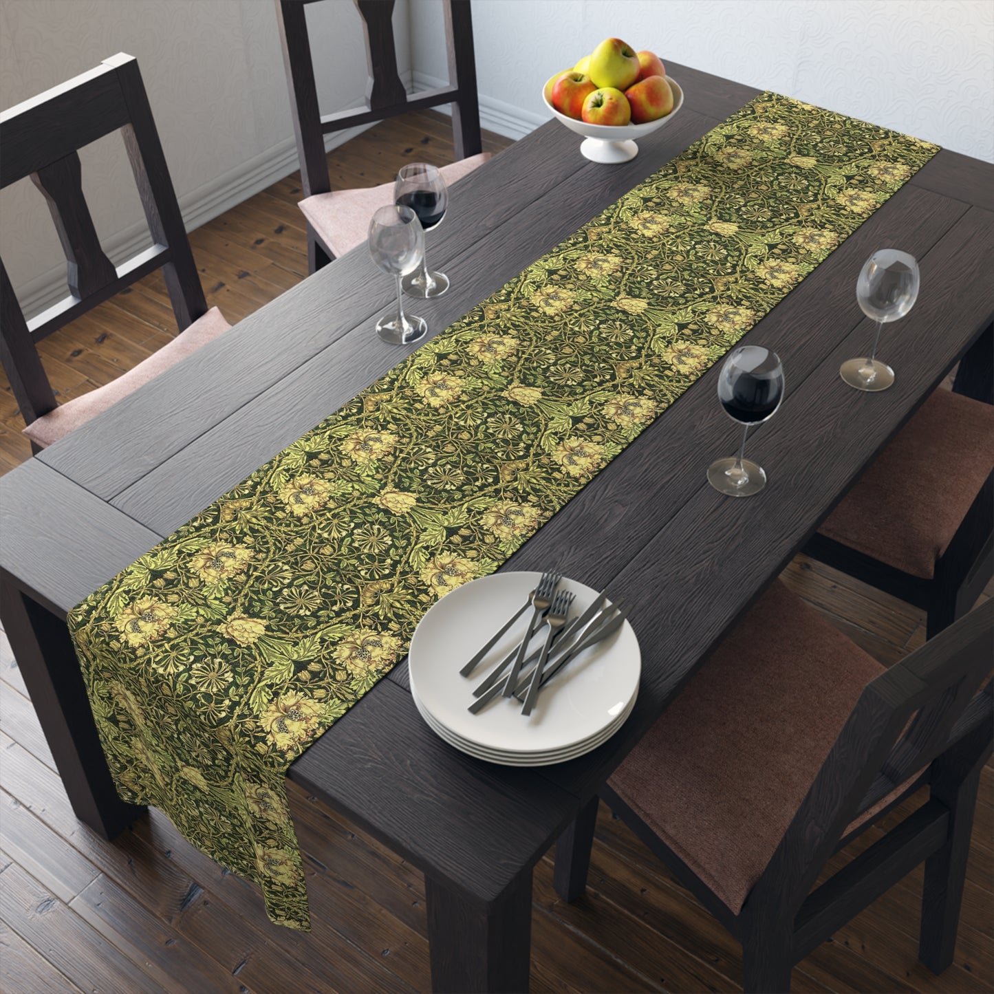 Table Runner inspired by William Morris - Honeysuckle Collection (Gold)