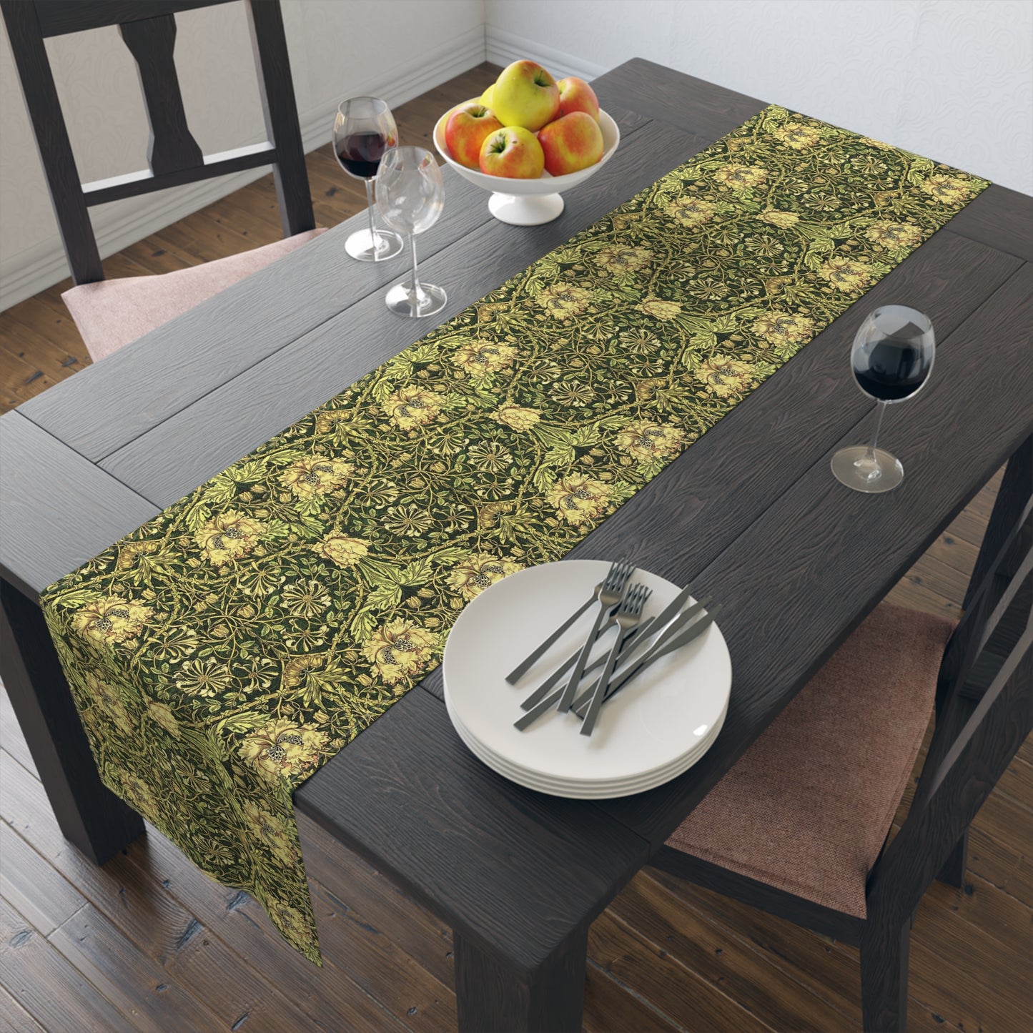 Table Runner inspired by William Morris - Honeysuckle Collection (Gold)