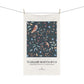 Tea Towel designed by William Morris & Co in a dark blue floral pattern called Newill Collection (Night) - Art Print on a Tea Towel