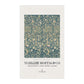 Kitchen Tea Towel designed by May Morris for William Morris & Co in a green floral pattern called Melsetter Collection (Evergreen Teal) an Art Print on a tea Towel