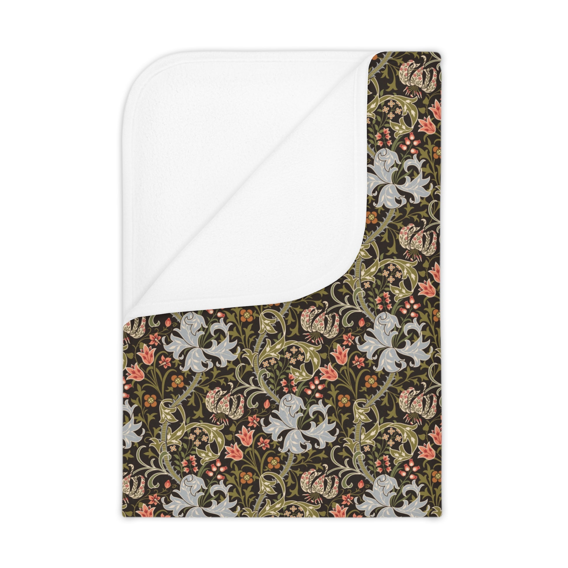 Floral and insect patterned product on a white background