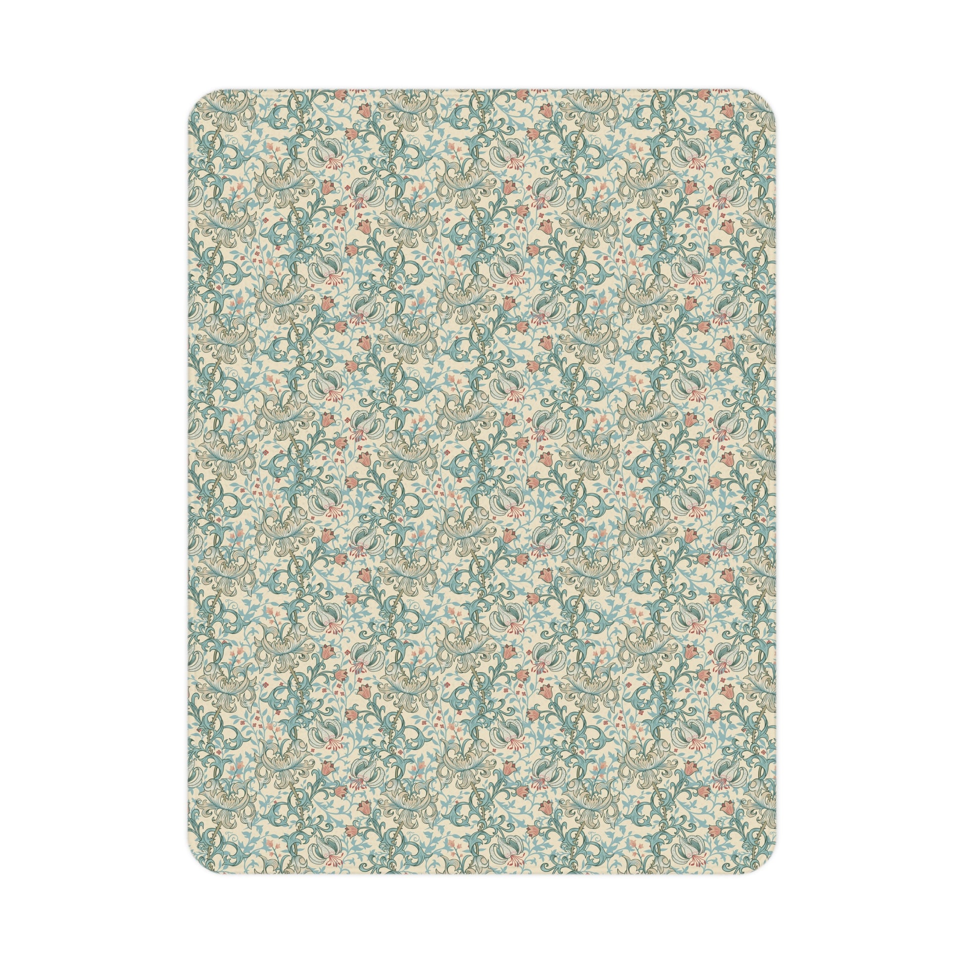 Floral patterned toddler blanket on a white background