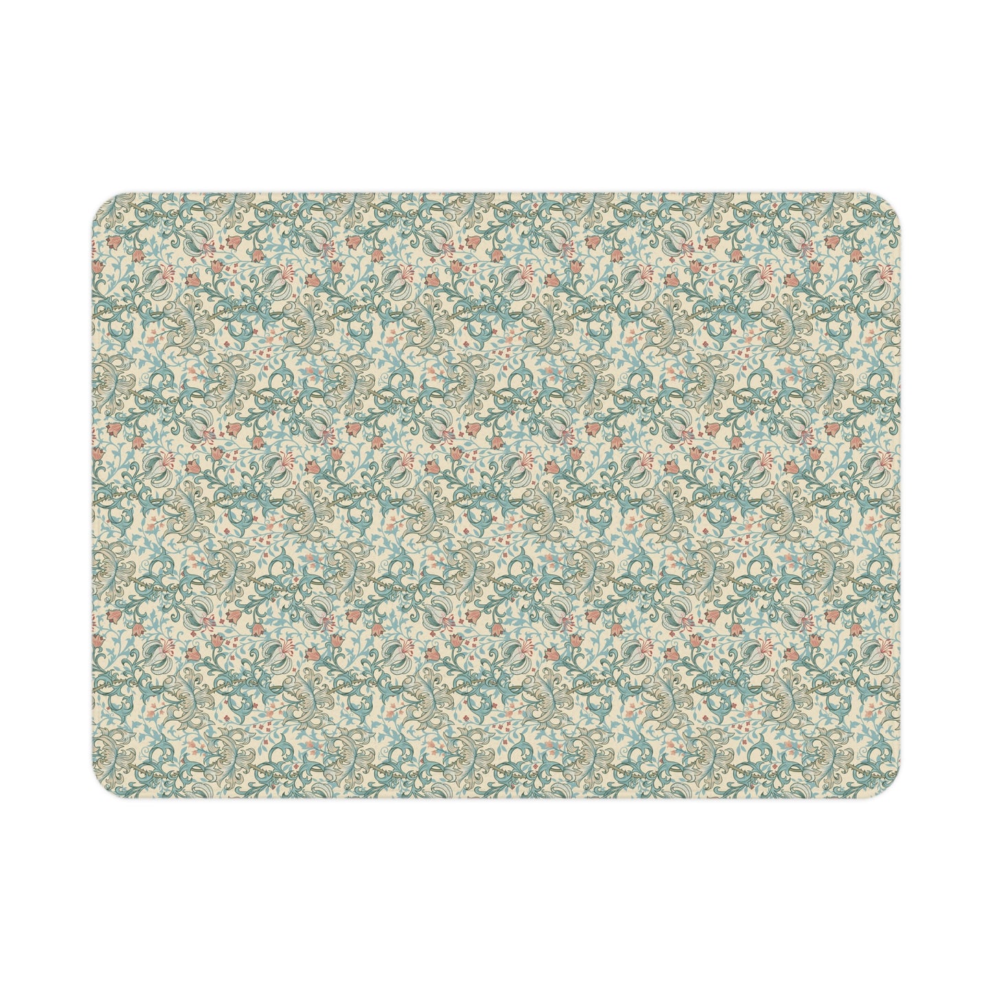 Floral patterned toddler blanket on a white background