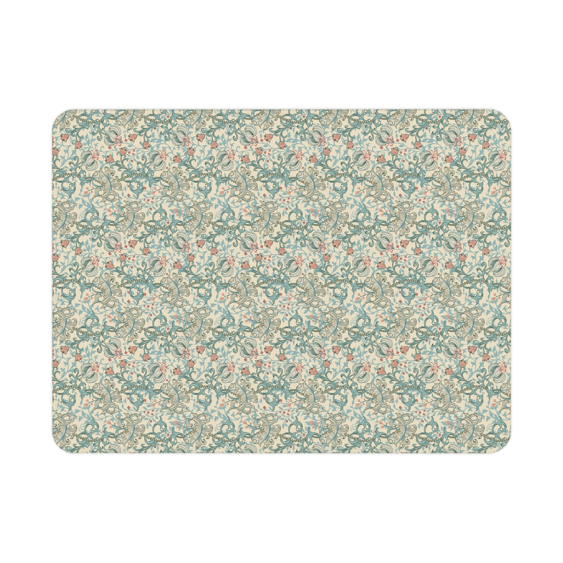 Floral patterned toddler blanket on a white background