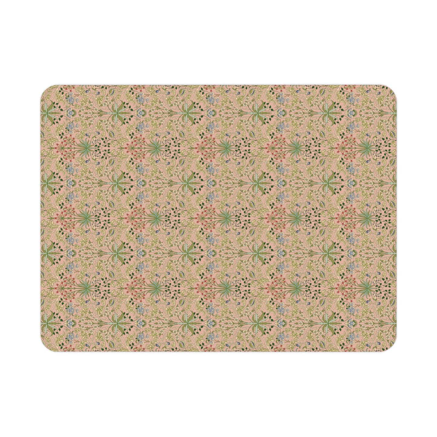 Patterned doormat with a geometric design on a beige background