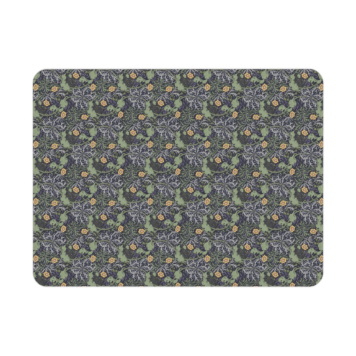 Patterned blanket with floral design on a white background