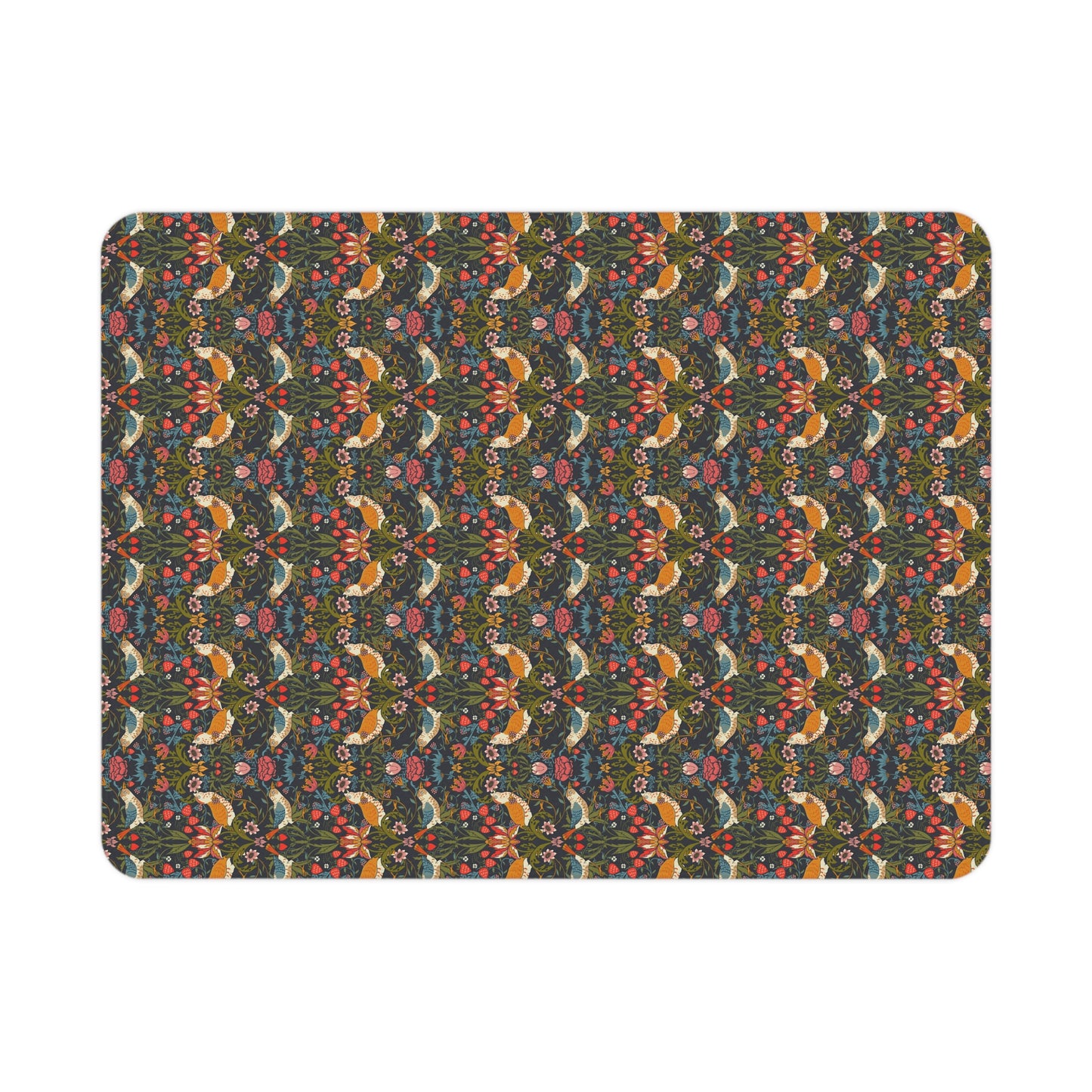Patterned blanket with a colourful design on a white background