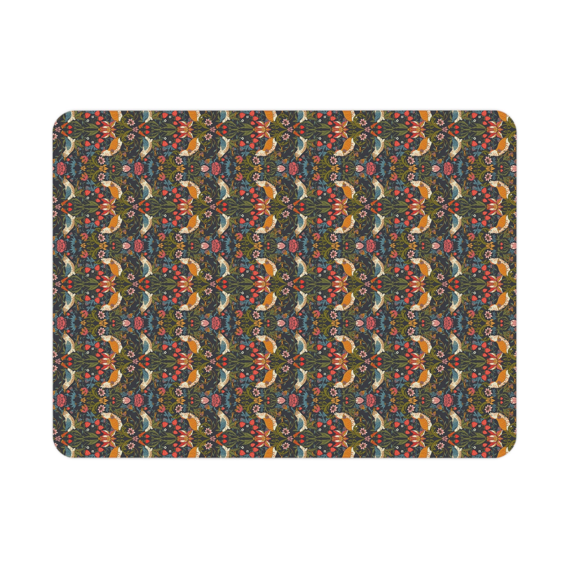 Patterned blanket with a colourful design on a white background