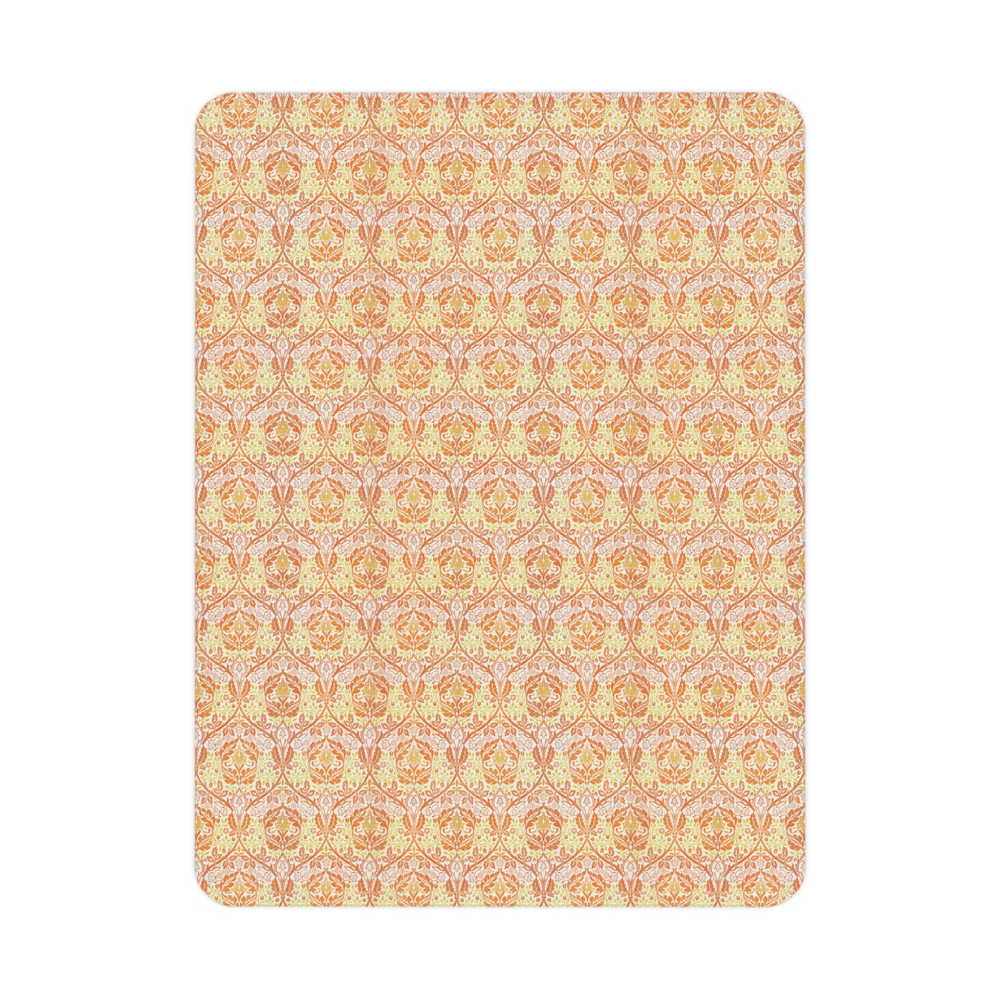 Patterned baby blanket with white border on a white background