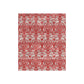 Red and white patterned fabric on a white background