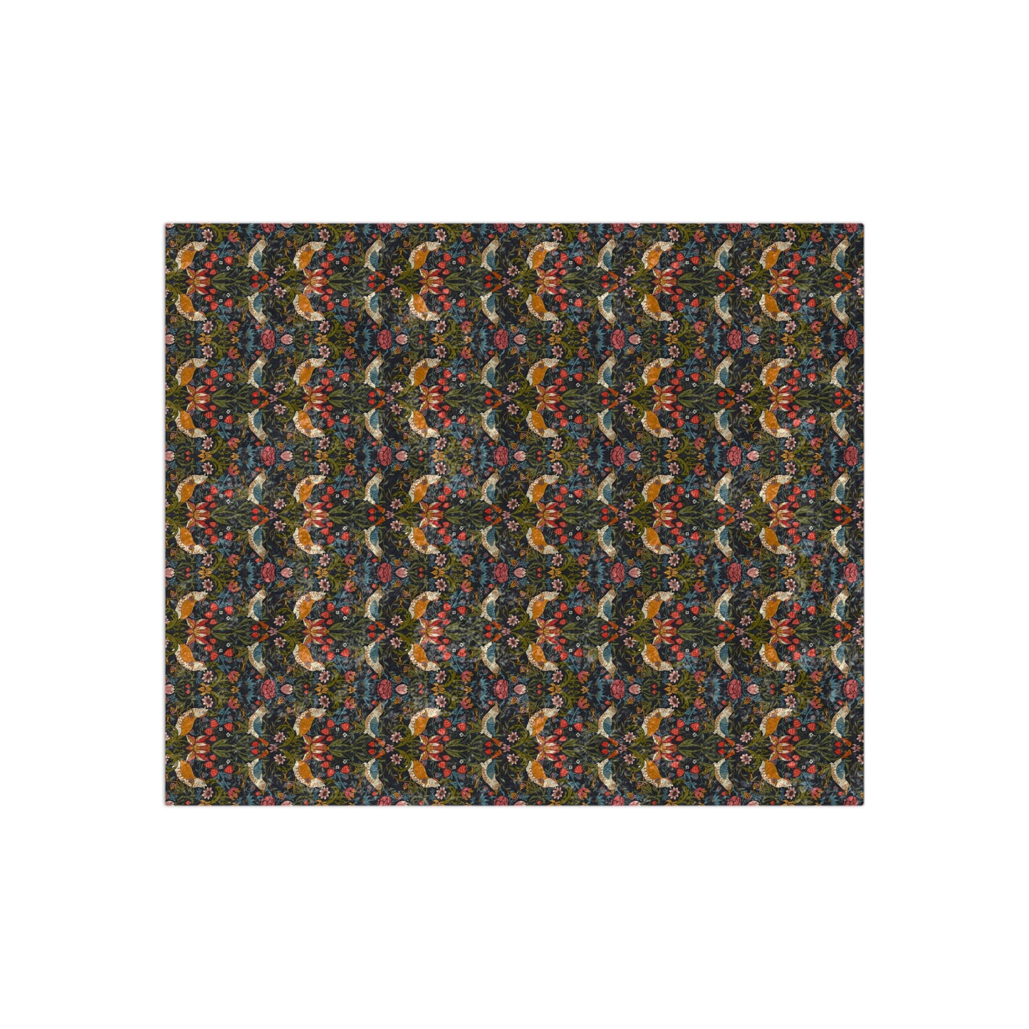 Patterned fabric with intricate design on a plain background