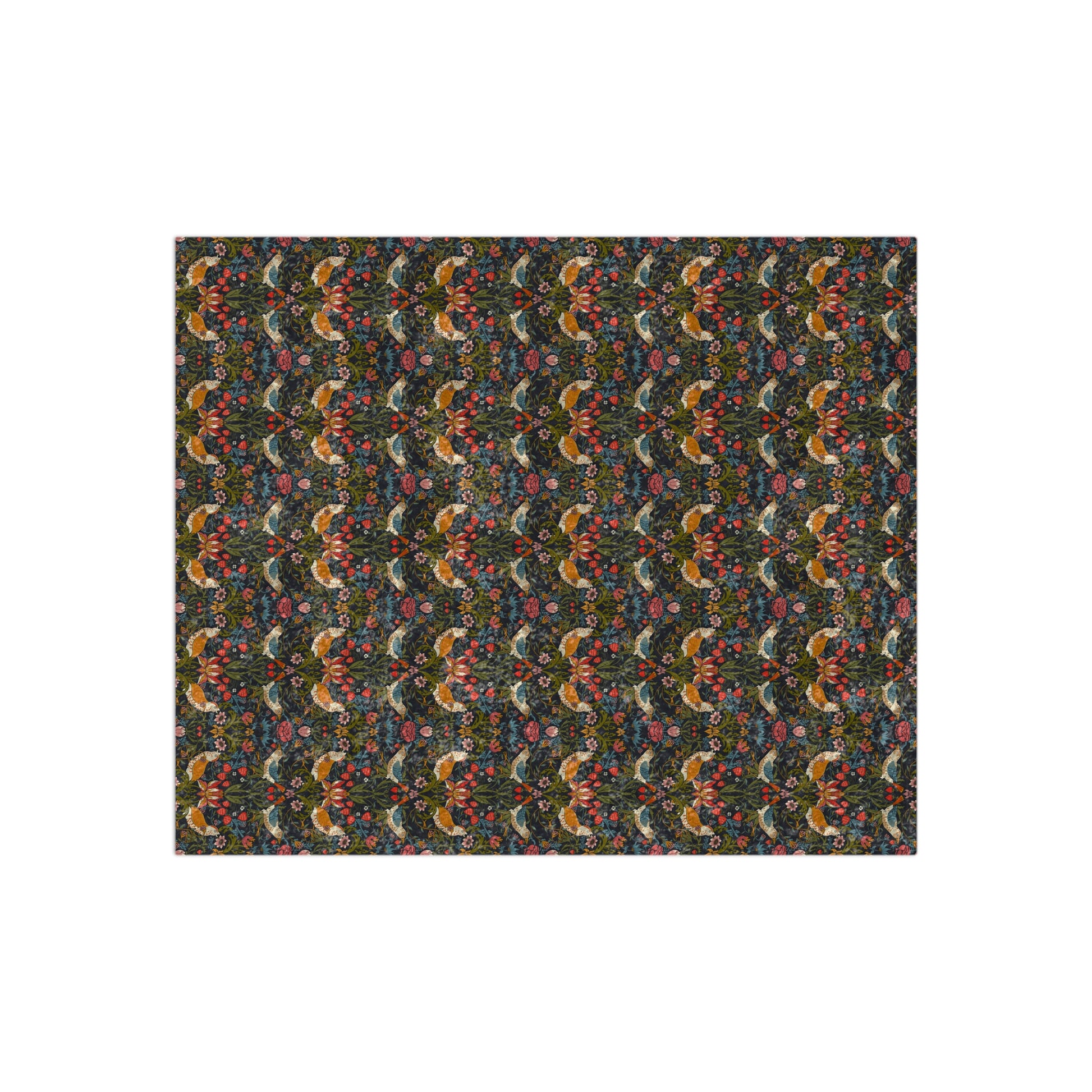 Patterned fabric with intricate design on a plain background