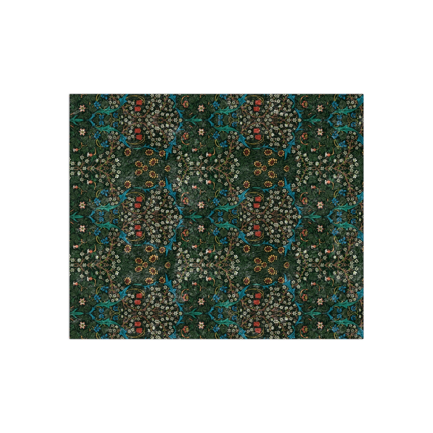 Velvet Blanket inspired by William Morris - Tulip Collection (Red)